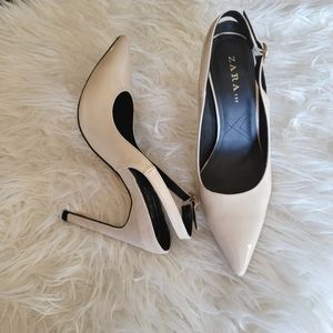 Zara TRF nude slingback heels. Size 38/7.5